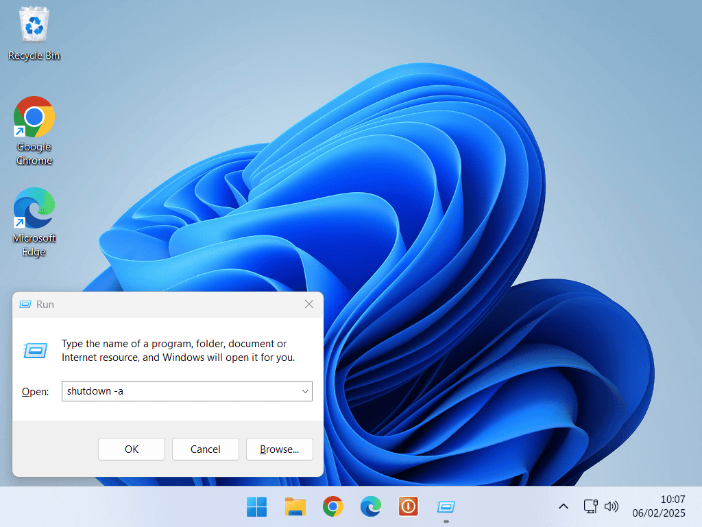Cancel shutdown schedule task