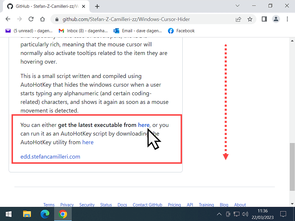 "Download the latest executable" option is marked.