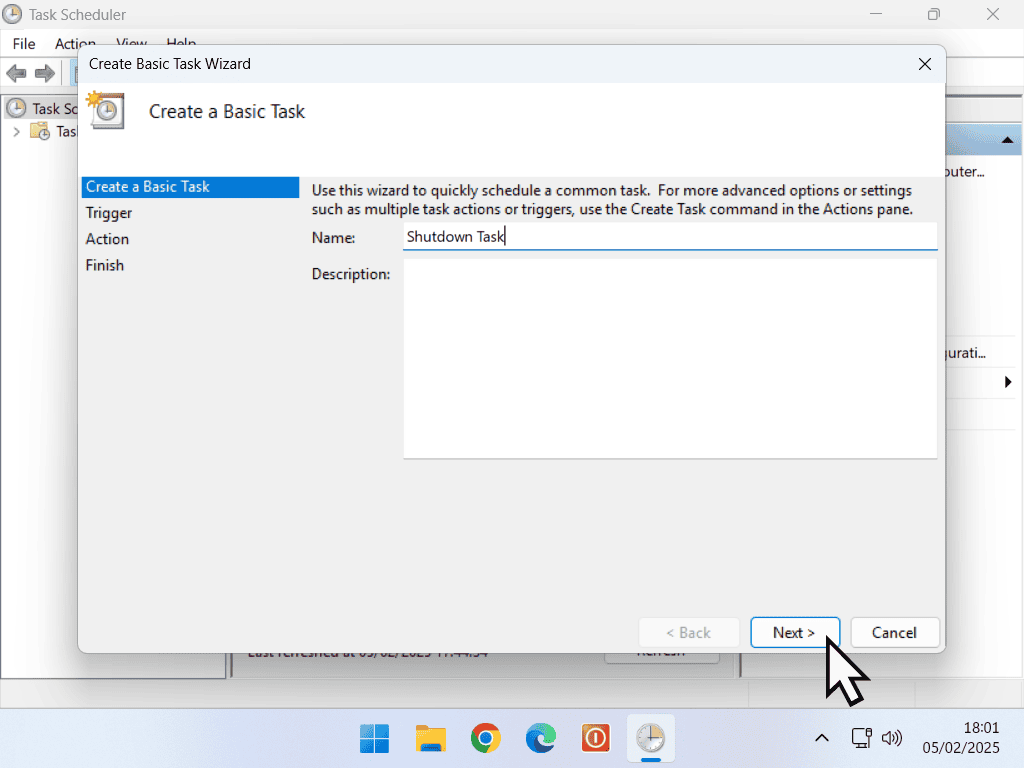 Shutdown Task has been entered.