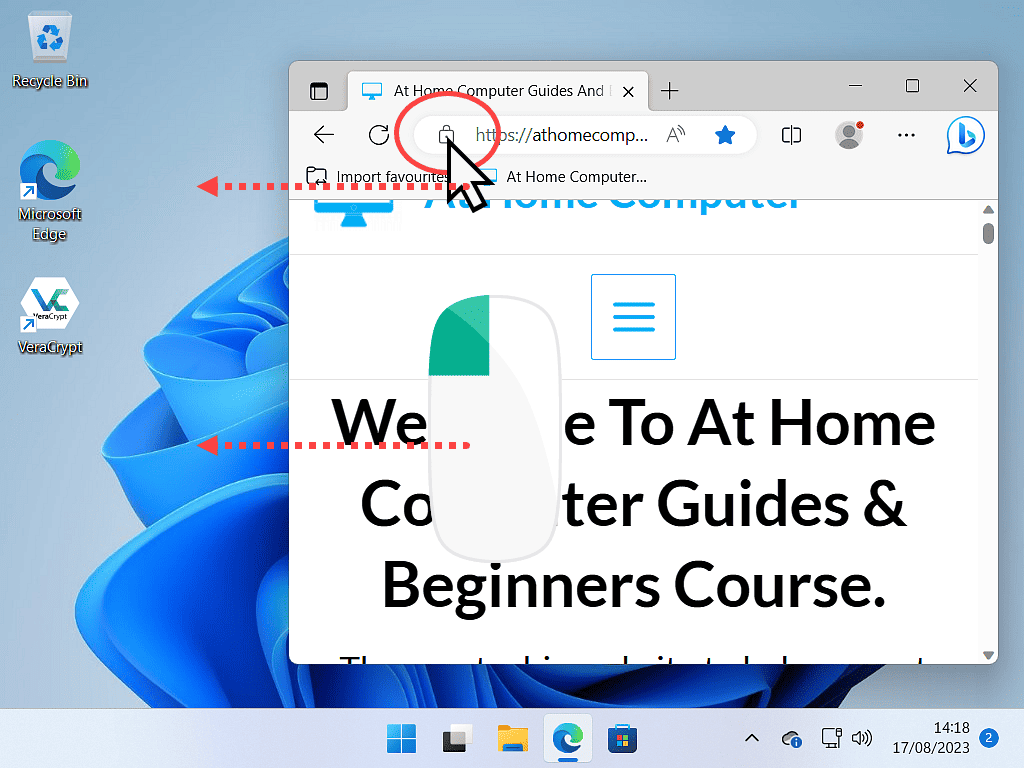 Create a desktop shortcut for a web page.