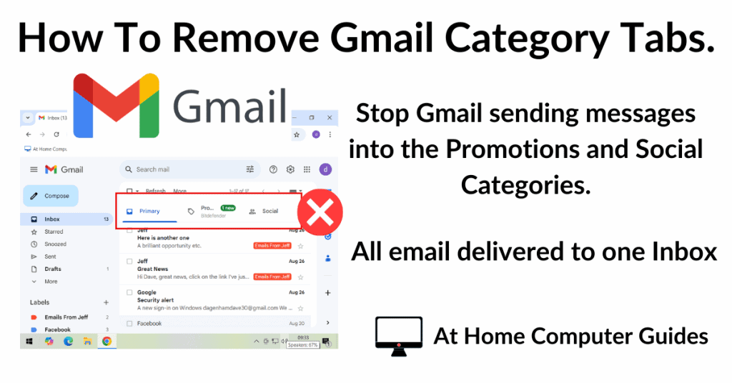 How to remove categories in Gmail