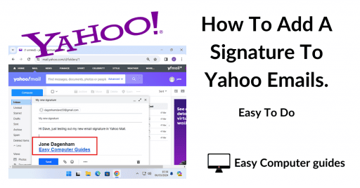 Adding a signature to Yahoo Mail emails.