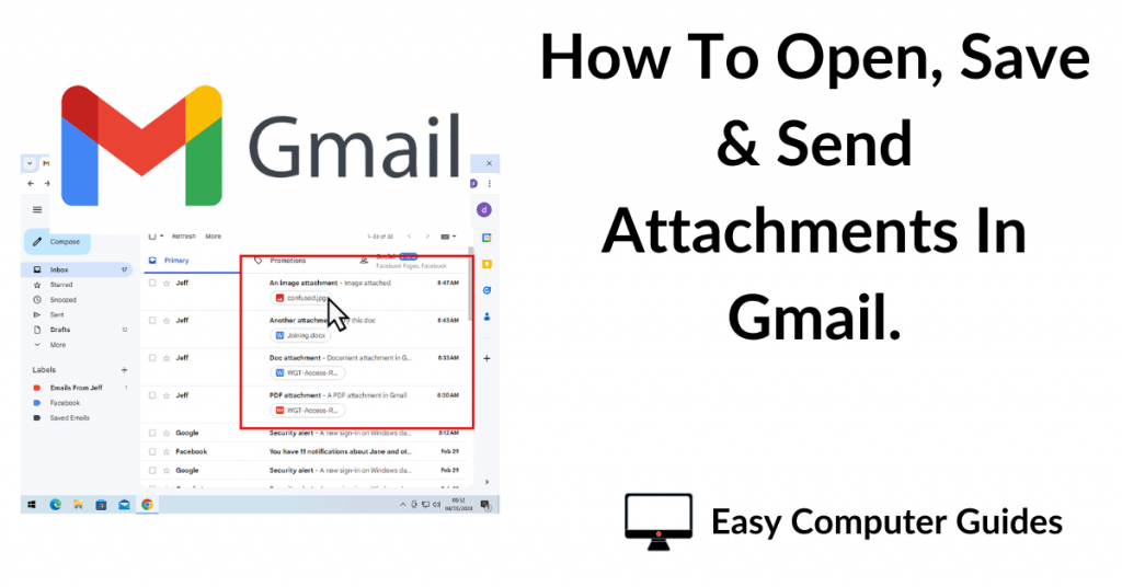 How to open, save and send attachments in Gmail.
