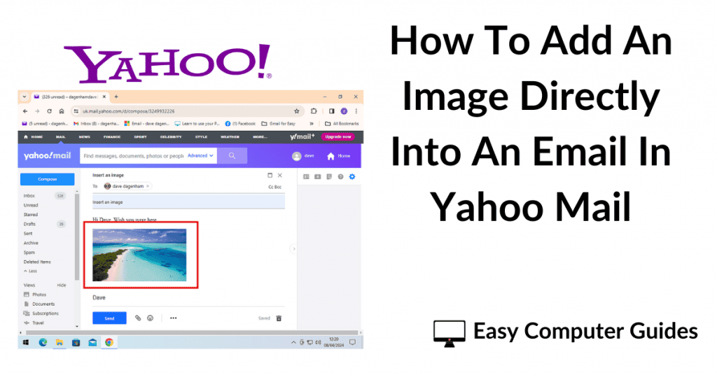 How To Insert an image into Yahoo Mail email.