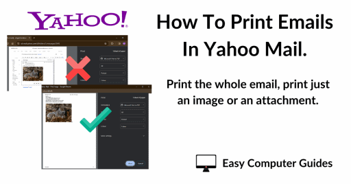 How to print emails in Yahoo Mail.