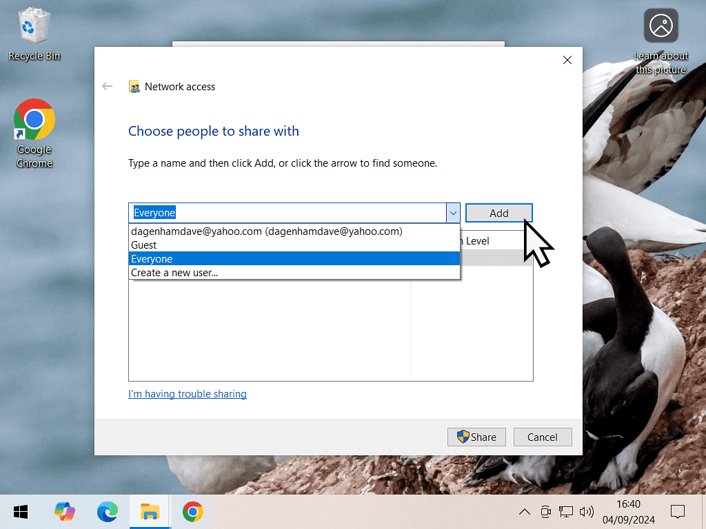 Everyone is selected and the Add button indicated.