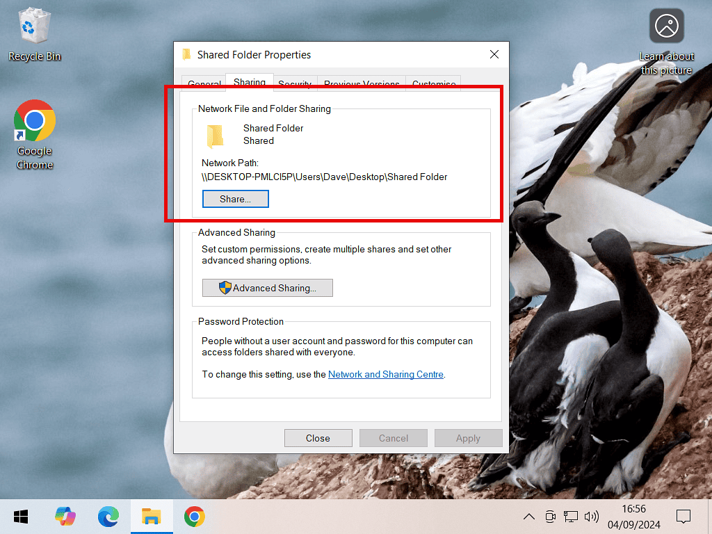 Folder is shared.