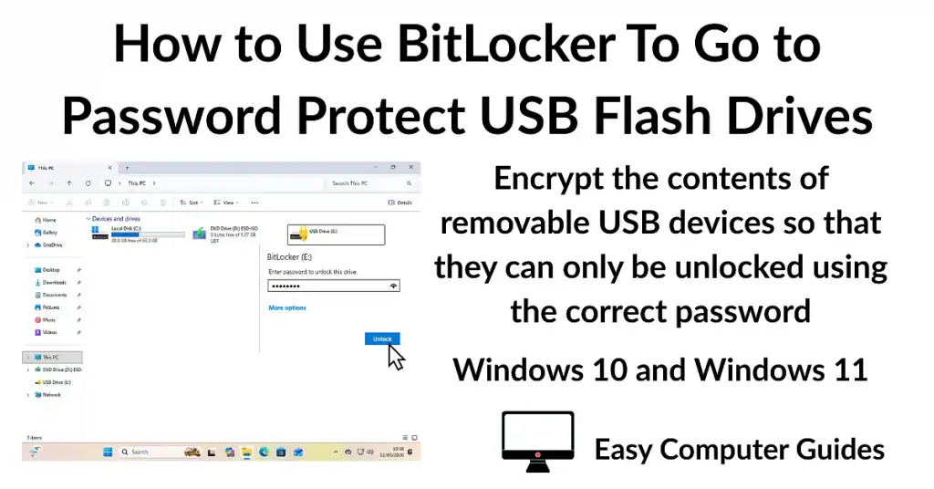 How to Use BitLocker To Go to Password Protect USB Flash Drives