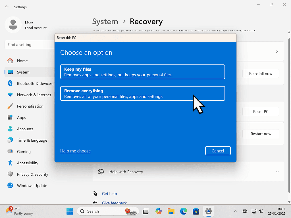 Remove everything is selected.