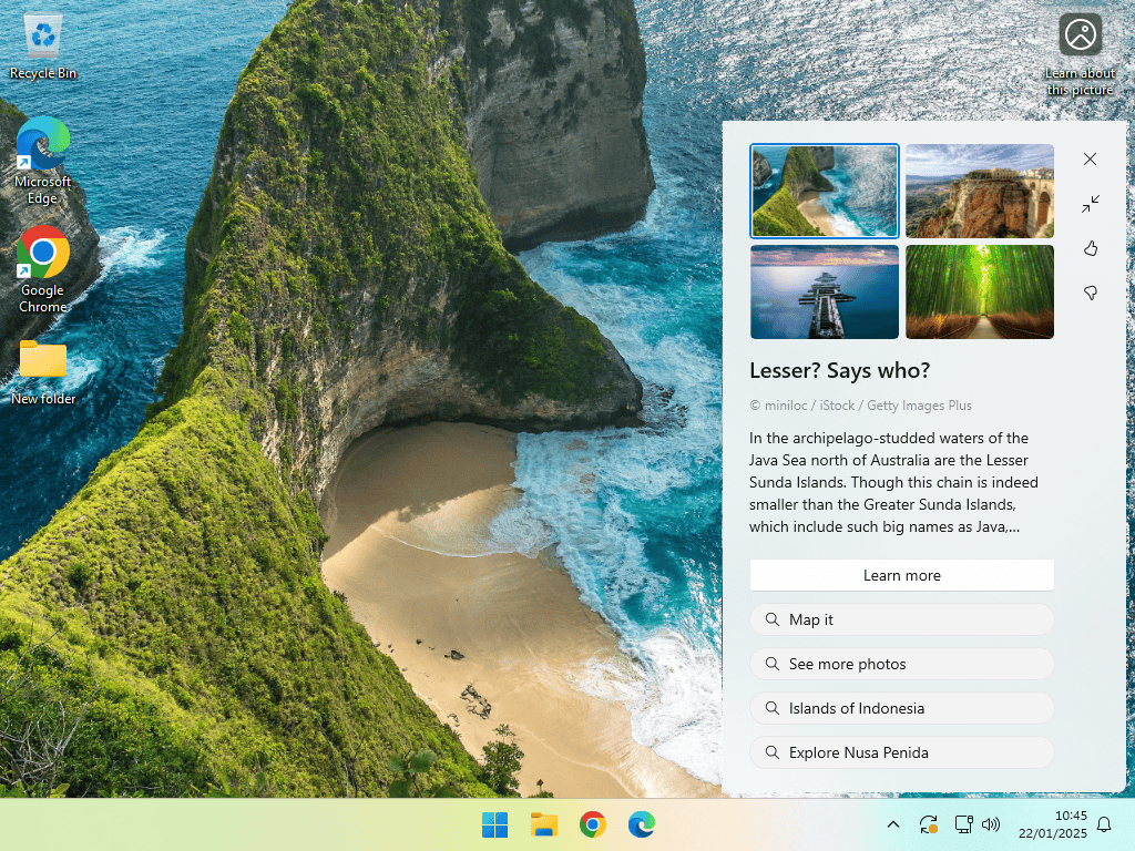Right click options Learn about this picture