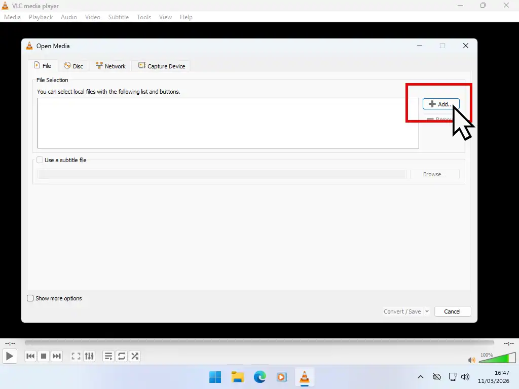 Adding files to convert