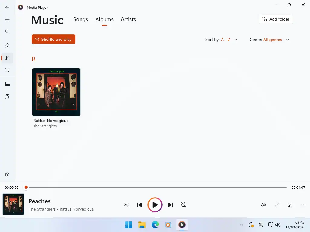 Cover art displayed in Media Player